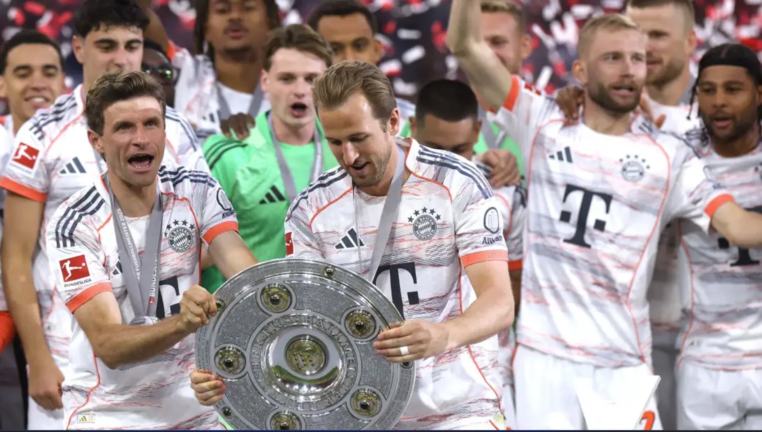 Bayern Munich celebrating Bundesliga